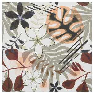 Palm and monstera leaves, stylish, fashionable fabric