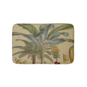 Palm Antique Tropical Fruit Botanical Art Bath Mat