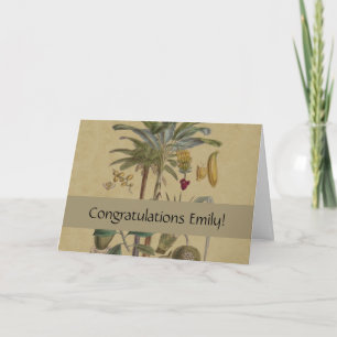 Palm Antique Tropical Fruit Botanical Art Card