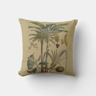 Palm Antique Tropical Fruit Botanical Art Cushion
