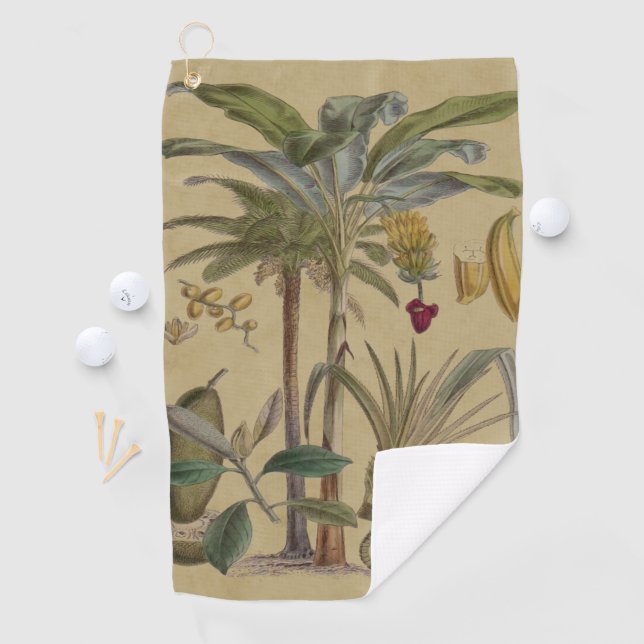 Palm Antique Tropical Fruit Botanical Art Golf Towel (InSitu)