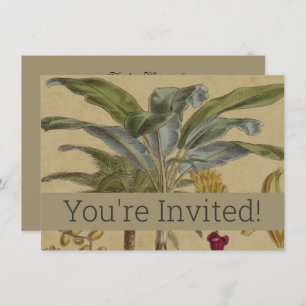 Palm Antique Tropical Fruit Botanical Art Invitation