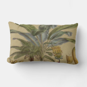 Palm Antique Tropical Fruit Botanical Art Lumbar Cushion