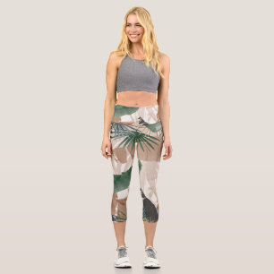 Palm Banana Leaves Bliss (Fall Colours) 1 #tropica Capri Leggings