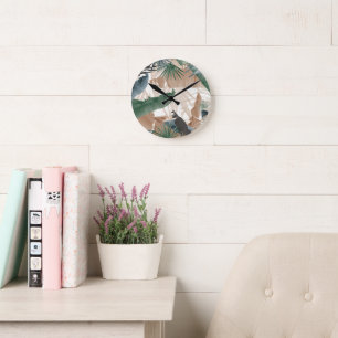 Palm Banana Leaves Bliss (Fall Colours) 1 #tropica Round Clock