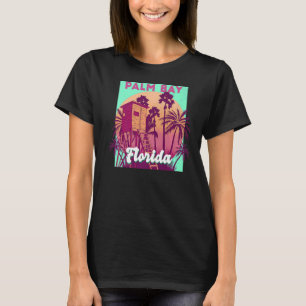 Palm Bay FL Florida vintage retro ocean scene beac T-Shirt