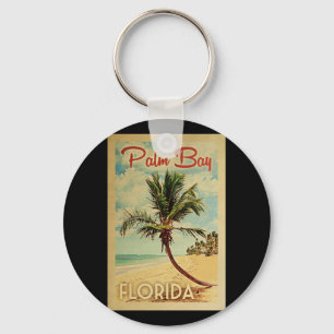 Palm Bay Palm Tree Vintage Travel Key Ring