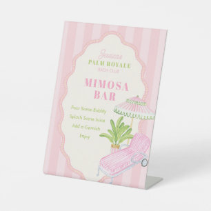 Palm Beach Bach Club   Mimosa Bar Pedestal Sign