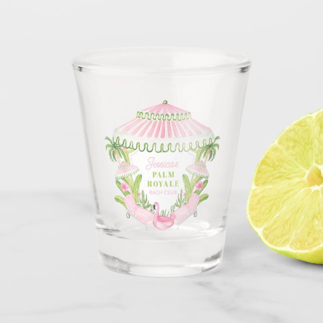 Palm Beach Cabana Bach Club | Bachelorette  Shot Glass (Front)