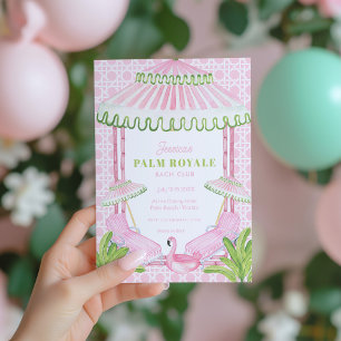 Palm Beach Cabana Bachelorette Weekend w Itinerary Invitation