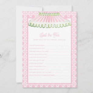 Palm Beach Cabana   Spill the Tea Bridal Shower Invitation