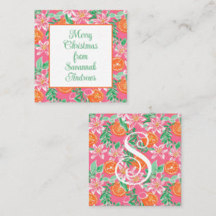 Palm Beach Christmas Orange Ornaments Enclosure Card