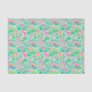 Palm Beach Christmas Watercolor Pink Reindeer Tissue Paper