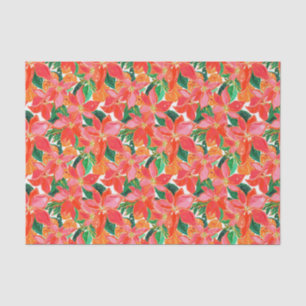 Palm Beach Christmas Watercolor Poinsettias Tissue Paper