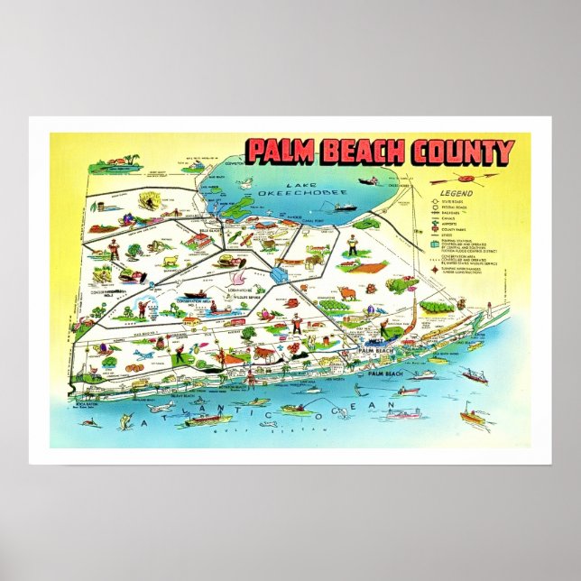 Palm Beach County 16x24 Map Print (Front)