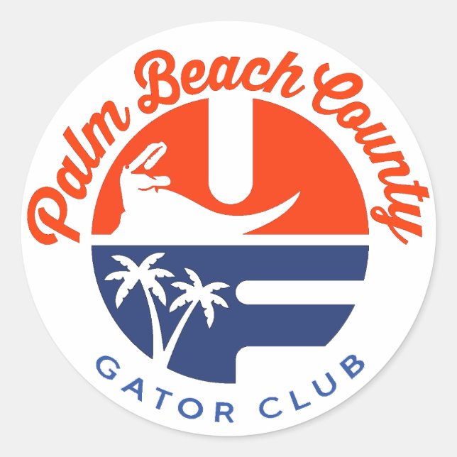 Palm Beach County Gator Club® round sticker (Front)