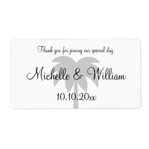 Palm beach destination wedding water bottle labels