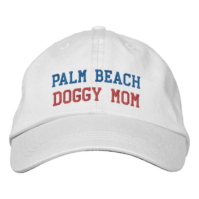 PALM BEACH DOGGY MOM Embroidered Hat (Front)