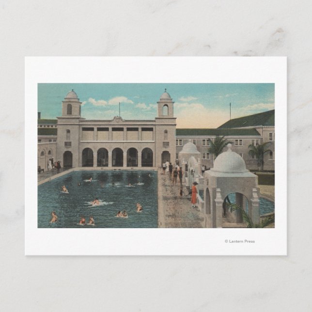 Palm Beach, FL - Outdoor View of Pool & Casino Postcard (Front)