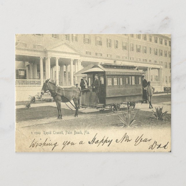 Palm Beach, FLorida Resort and donkey trolly 1908 Postcard (Front)