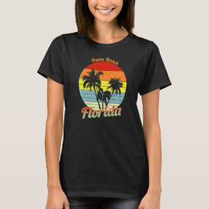 Palm Beach Florida Retro Tropical Palm Trees Vacat T-Shirt