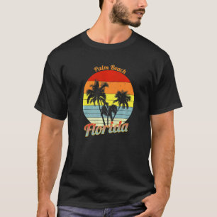 Palm Beach Florida Retro Tropical Palm Trees Vacat T-Shirt