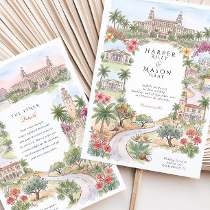 Palm Beach Florida The Breakers Flagler Wedding Invitation