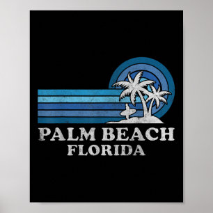 Palm Beach Florida Vintage Family Summer Vacation Poster