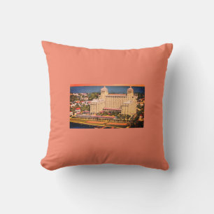 Palm Beach, Florida - Vintage Skyline Photo Cushion
