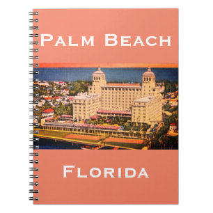 Palm Beach, Florida - Vintage Skyline Photo Notebook