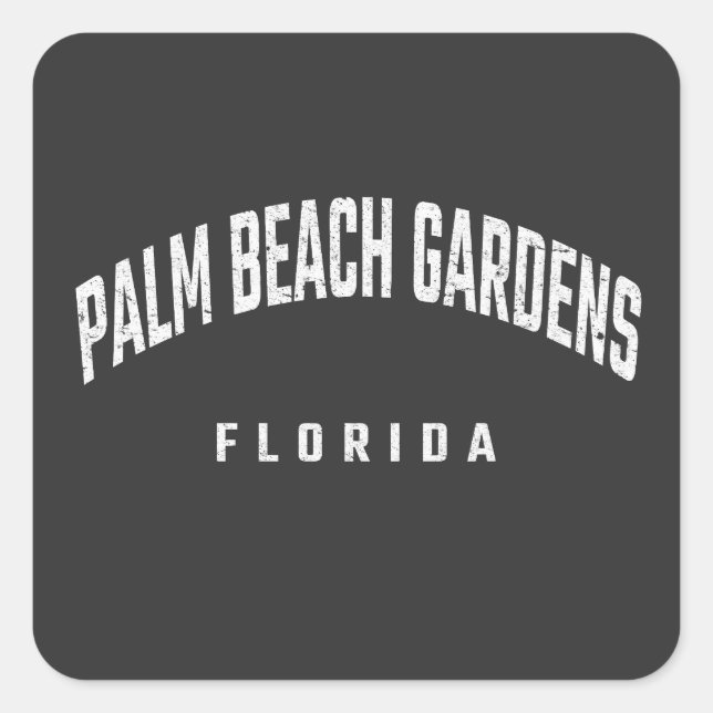 Palm Beach Gardens Florida FL Square Sticker (Front)
