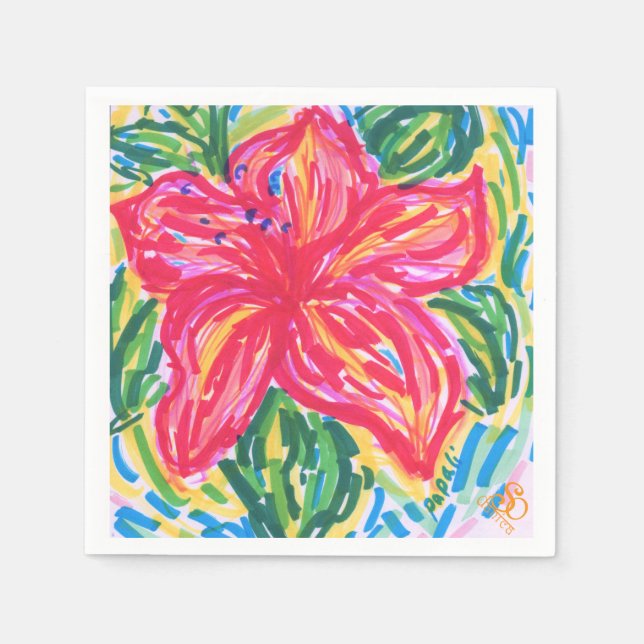 Palm Beach Hibiscus napkin (Front)