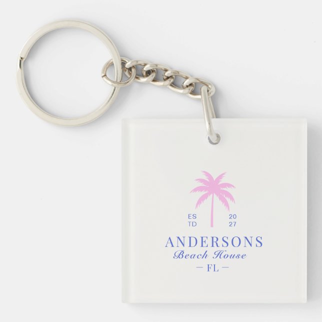 Palm | Beach House |  Social Club Aesthetic,  Key Ring (Front)