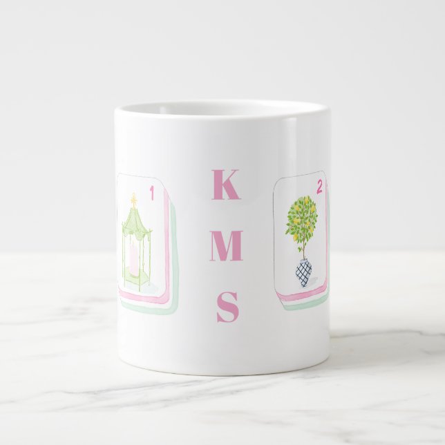 Palm Beach Mahjong Tile Personalised 15 Oz  Large Coffee Mug (Front)