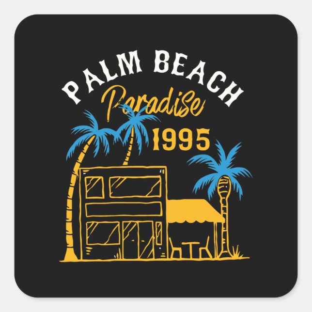 Palm Beach Paradise Square Sticker (Front)