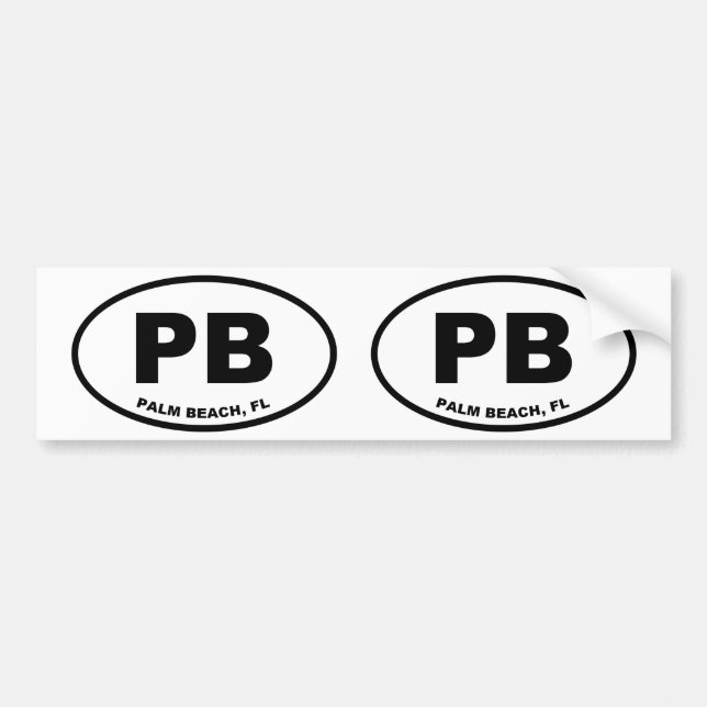Palm Beach PB Bumper Sticker (Front)