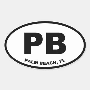 Palm Beach PB Oval Sticker