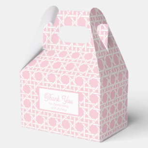 Palm Beach Pink and White Rattan Favour Box