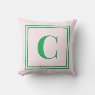Palm Beach Preppy Monogram Throw Pillow
