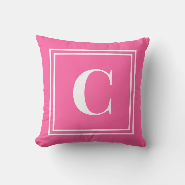 Palm Beach Preppy Monogram Throw Pillow (Front)