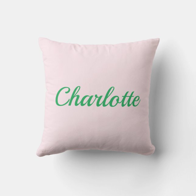 Palm Beach Preppy Personalised Name Throw Pillow  (Back)