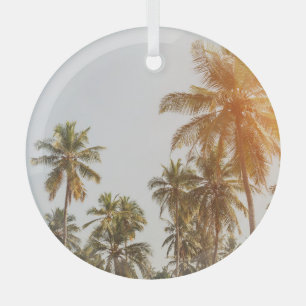 Palm Beach Scenic View Glass Tree Decoration