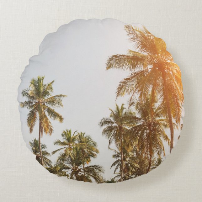 Palm Beach Scenic View Round Cushion (Front)
