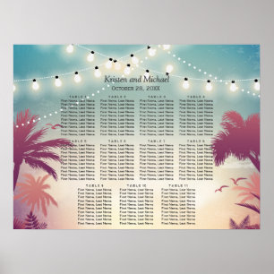 Palm Beach String Lights Wedding Seating Chart