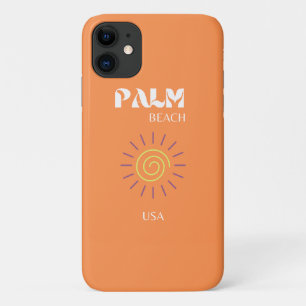 Palm Beach, Travel Art, Preppy, Orange iPhone 11 Case