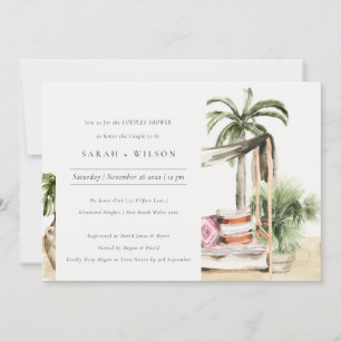 Palm Beach Tropical Cabana Couples Shower Invite