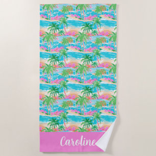 Palm Beach Tropical Island Beach Towel
