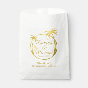 Palm Beach Tropical Logo   faux gold foil Favour Bag