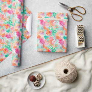 Palm Beach Tropical Ocean Underwater Coral Wrapping Paper