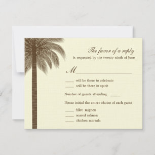 Palm Beach Wedding RSVP/Response Cards - Brown